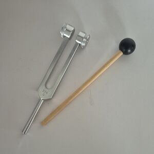 Silver Tuning Fork with Mallet
